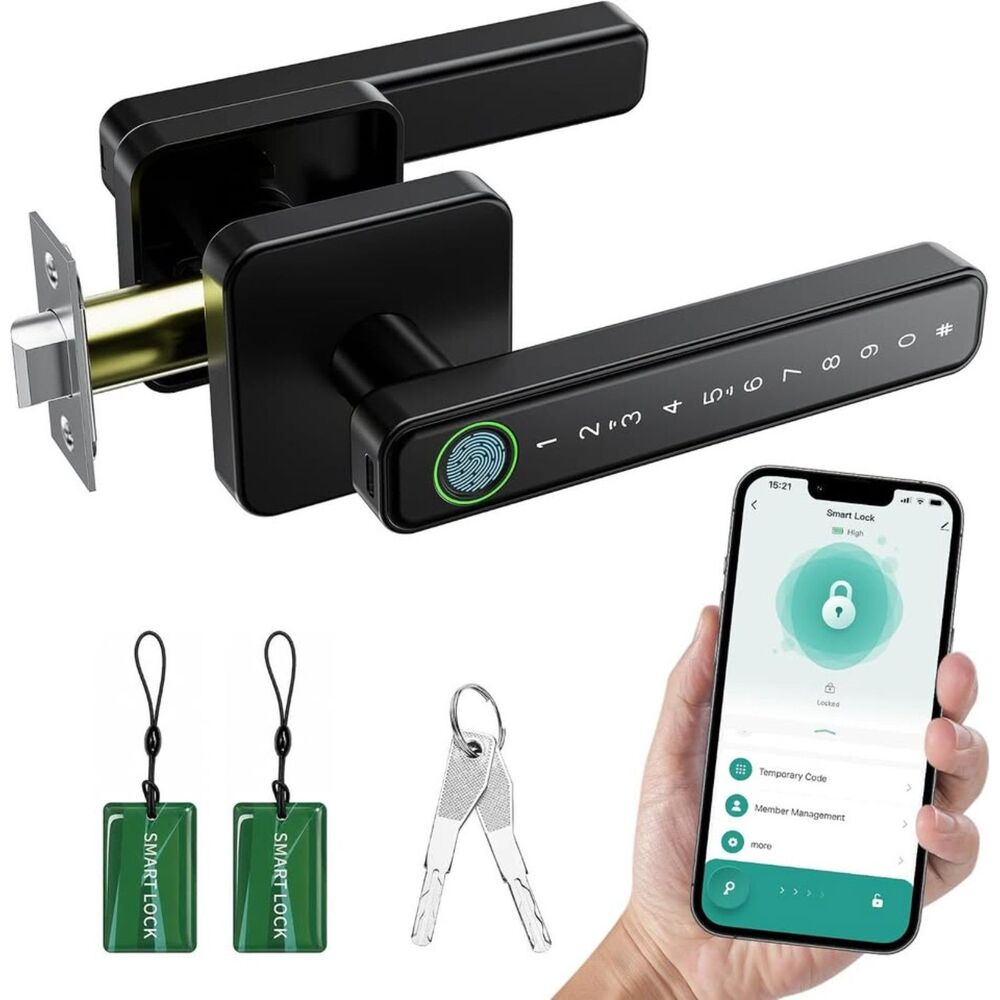 Smart Lock Fingerprint Door Lock Knob, Biometric Keyless Entry Door Handle NEW